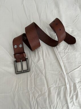 Abercrombie & Fitch Brown Leather Belt with Metal Buckle